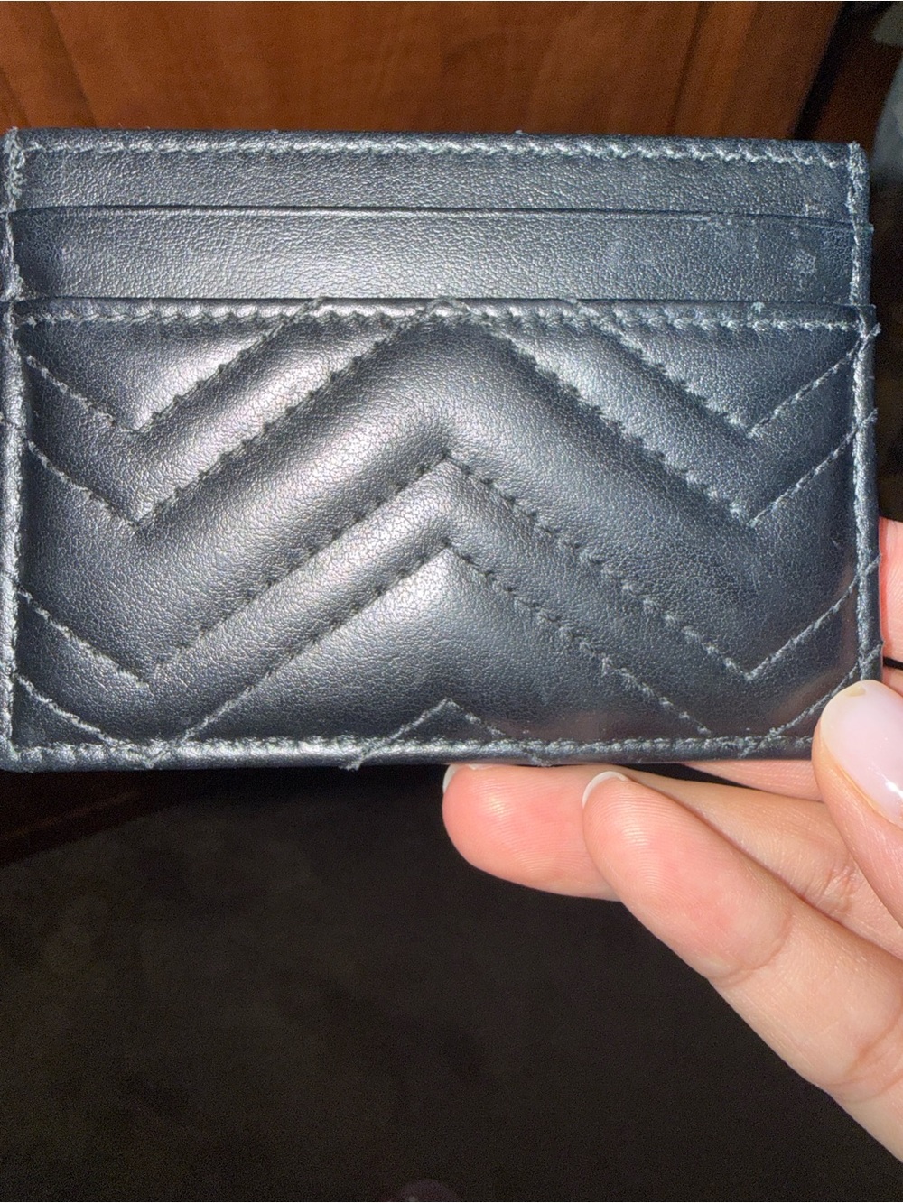 Gucci Black Quilted Leather Card Case with Gold Double G - Picture 4 of 5